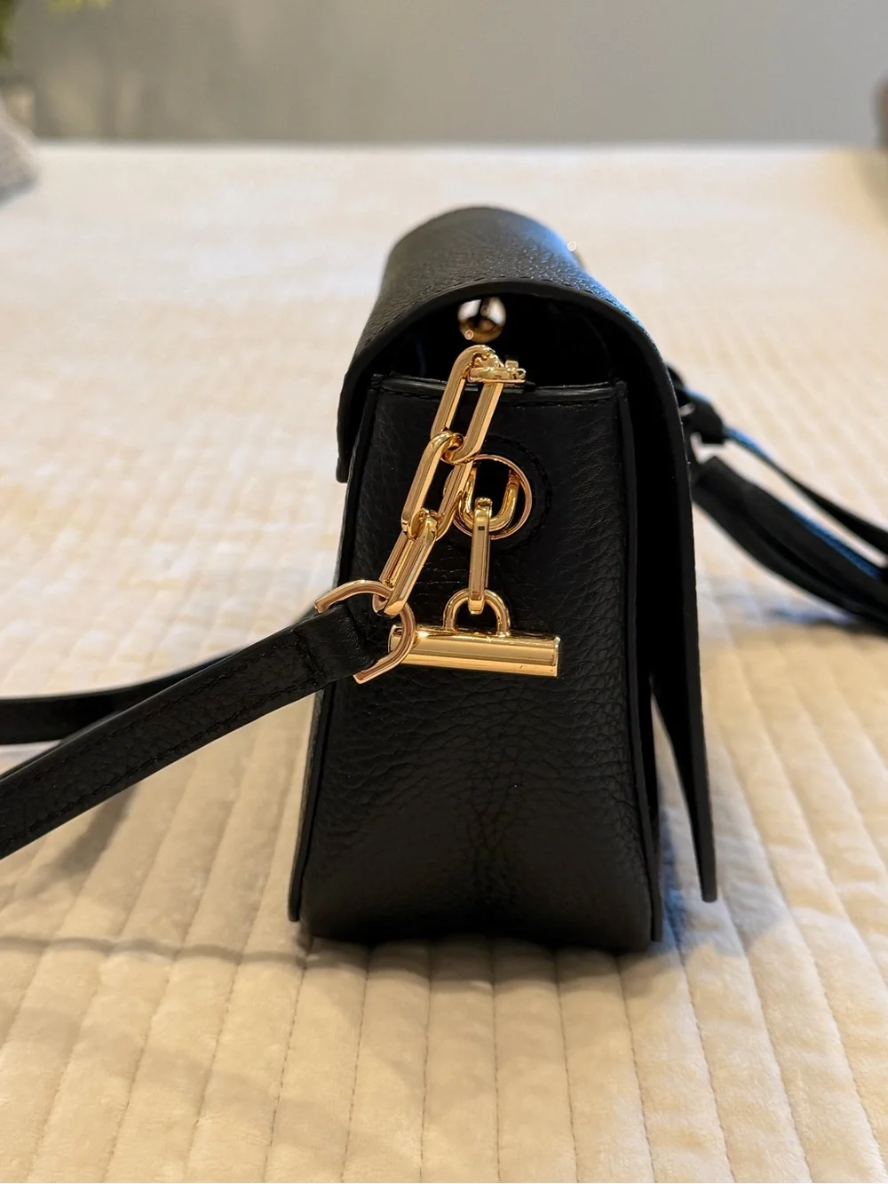 Tory Burch Black Leather Crossbody Bag with Tassel - Women's Shoulder Bag